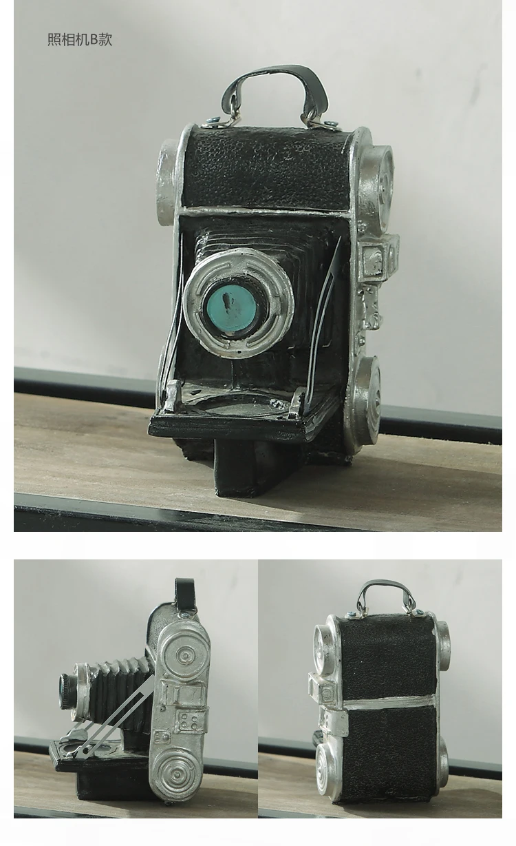 black Shabby Chic Camera Vintage Home Decor Resin Crafts Home Decoration Accessories For Living Room Antique Art Collections