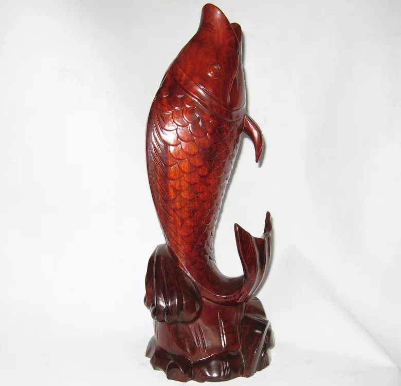 T Gallery] mahogany crafts flowers flower vegetarian fish Liyudiaolongmen woodcarving Home Furnishing feng shui ornaments