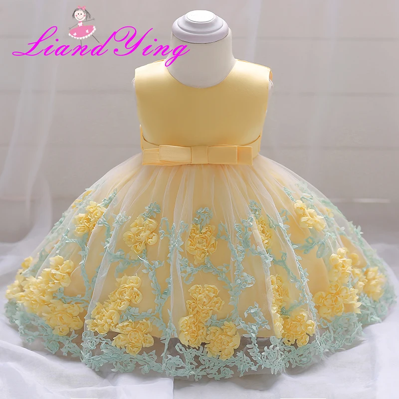 

Baby Girl Dress 0-2Y Newborn Cute Baby Embroidery Princess Dress Infant Baby Birthday Dress Baby Clothes with 4 Colors