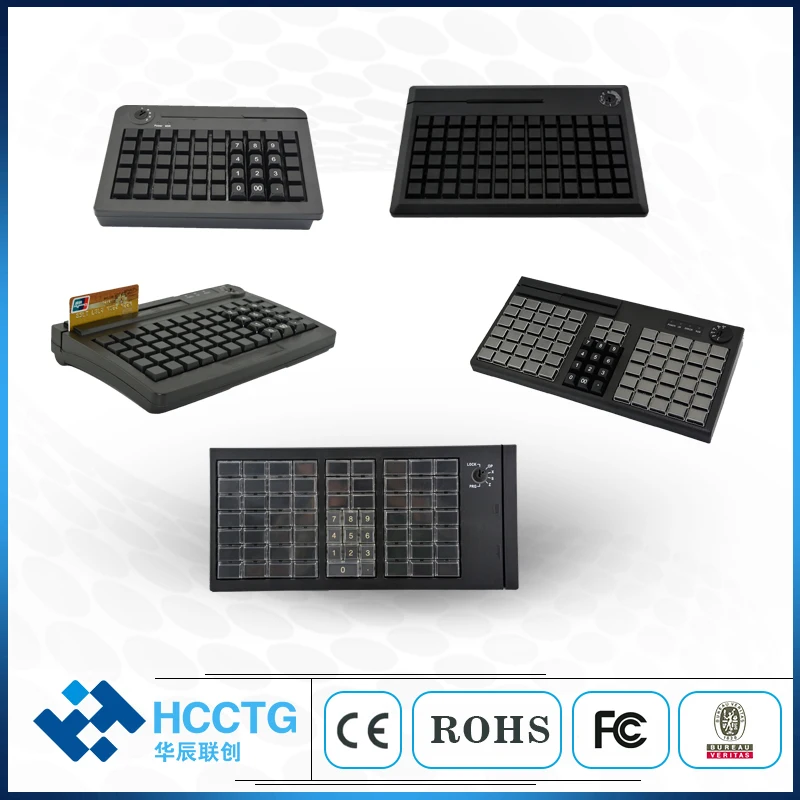 New USB With Software+Caps Option Magnetic Card Reader Supermarket Scan POS Programmable Keyboard