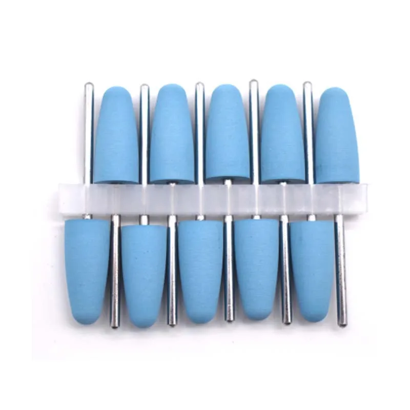 10pcs/lot Dental Polisher Silicone Rubber Polishing Drill Bits for Oral Intial Resin Base Hidden Denture Polishing Burs 610#