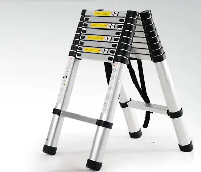 

2m retractable folding aluminum herringbone ladder, multi-purpose home/library/engineering ladder