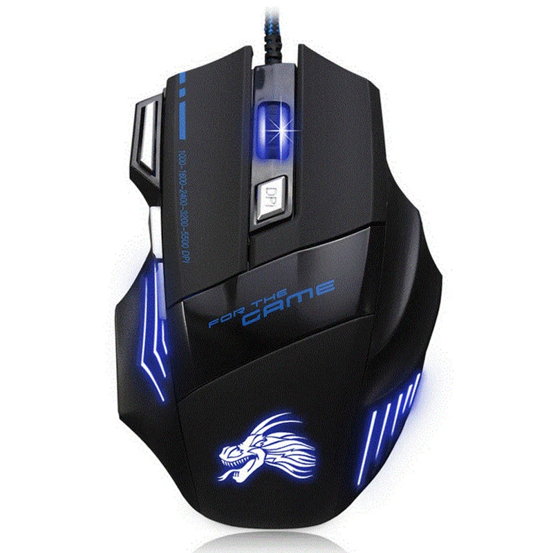 Professional 5500 DPI Gaming Mouse 7 Buttons LED Optical USB Wired Mice for Pro Gamer High Quality