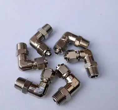 All copper plating nickel PL fast screw rotate 360 degrees bend external thread universal joint pneumatic hose connection PL8-01