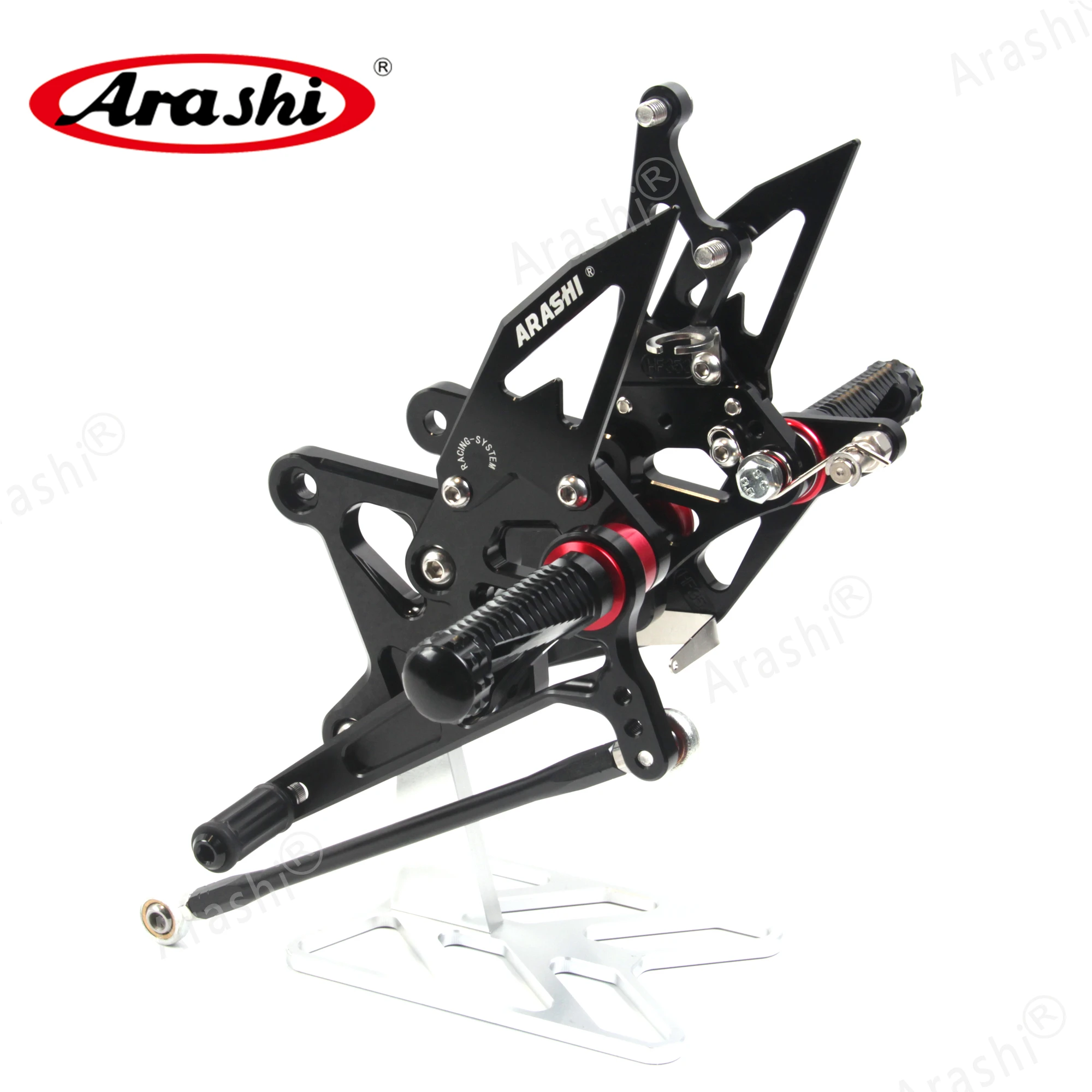 Arashi Rider Footrests For KAWASAKI ZX6R ZX636 2005-2006 CNC Adjustable Foot Pegs Rearset NINJA ZX-6R ZX 6R ZX 636 2005 2006