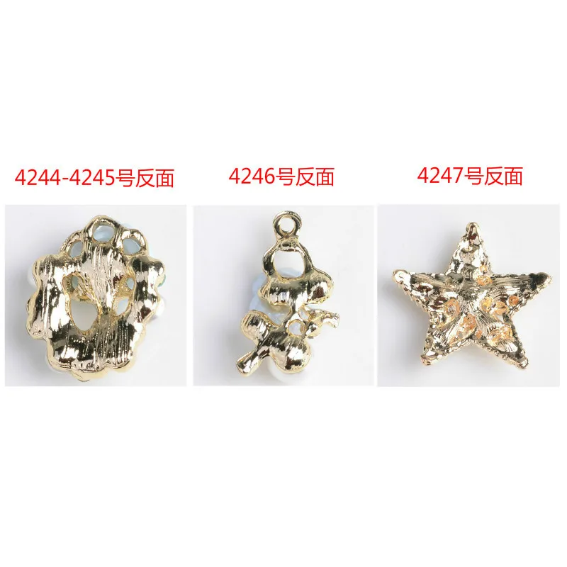 50pcs Imitation Crystal Pearl Flower Star Charm Pendants For DIY Earring Jewelry Making Finding Charms Accessories