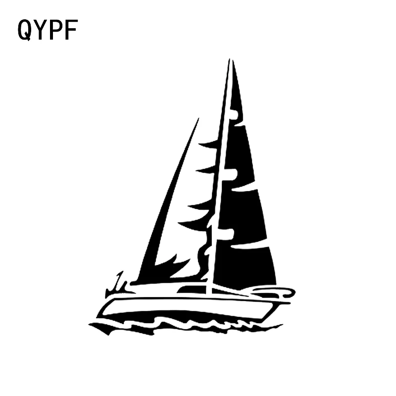 QYPF 9.6*12.8CM Coolest Sailing Boat Sail Hobby Car Sticker Vinyl Silhouette Accessories Graphic C16-1029