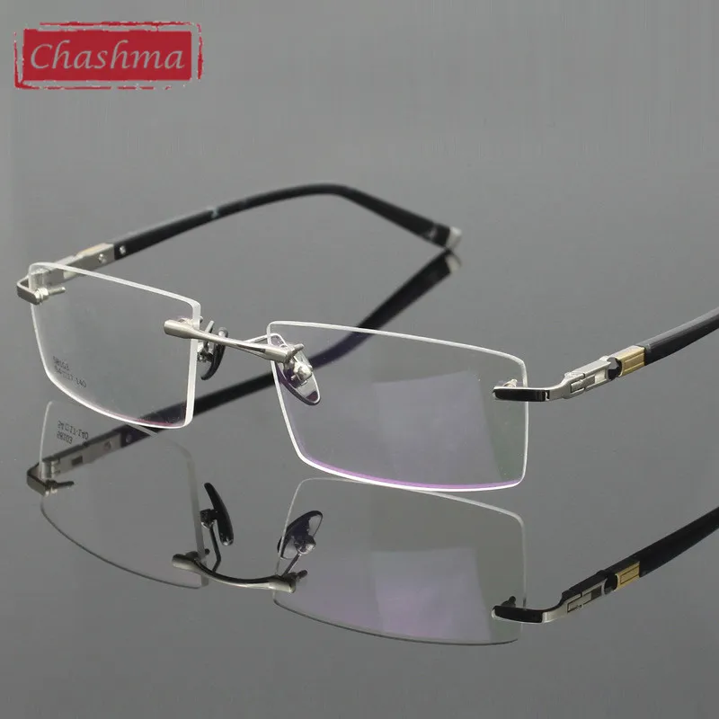 Chashma-Gafas de titanio sin montura para hombre, montura óptica ultraligera para miopía, graduadas