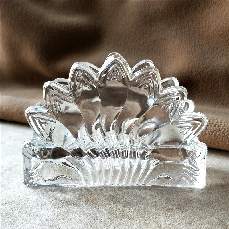 Leaf Stamped Glass Napkin Holder Decorative Glass Couple Swan Tissue Stand Dining Table Necessity Tableware Accessories Supplies