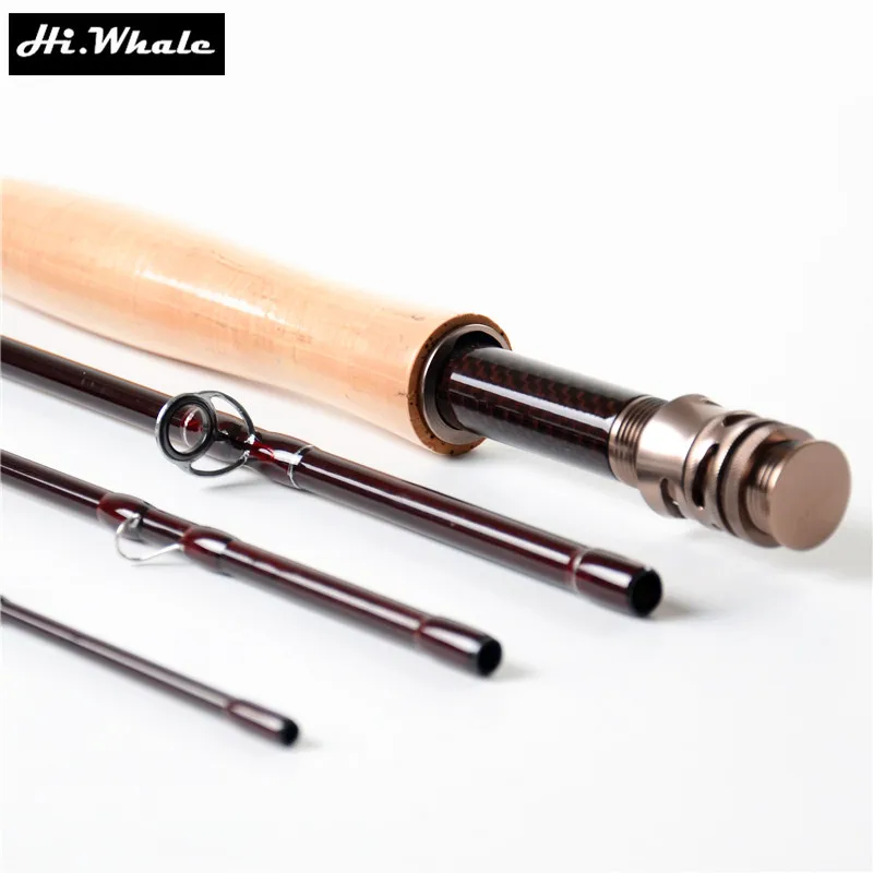 Hi.Whale New carbon fly fishing rod 2.7 meters 4 section line wt 5 trout fishing rod 100g fly rod fishing tackle