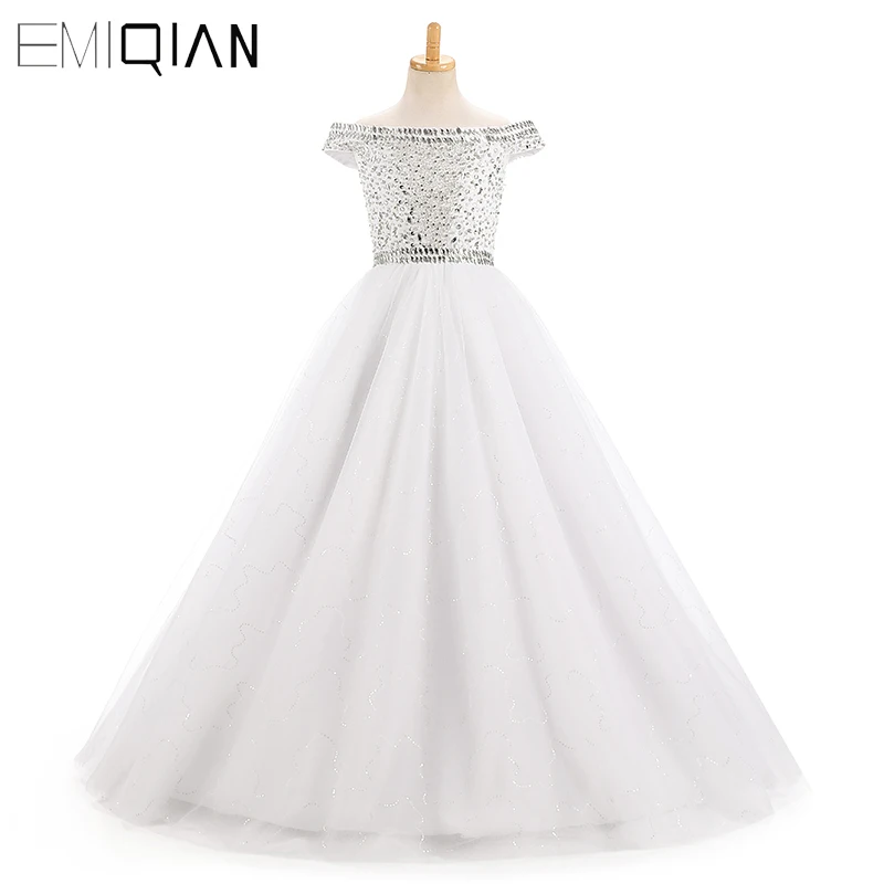 

Beautiful Cap Sleeve Kids Formal Wedding Party Dress Puffy Gown Sparkly Bead Sequin Toddler Ball Gowns Cheap Flower Girl Dresses