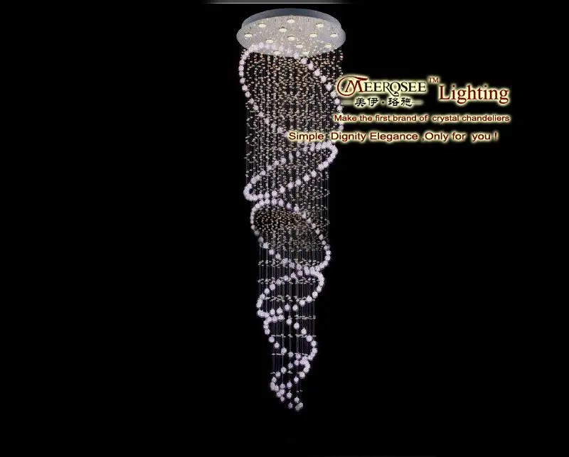 

Large Crystal Ceiling Light Spiral Stair crystal Light fixture lustres de cristal lamp fitting home lighting MD0627 D60cm H220cm