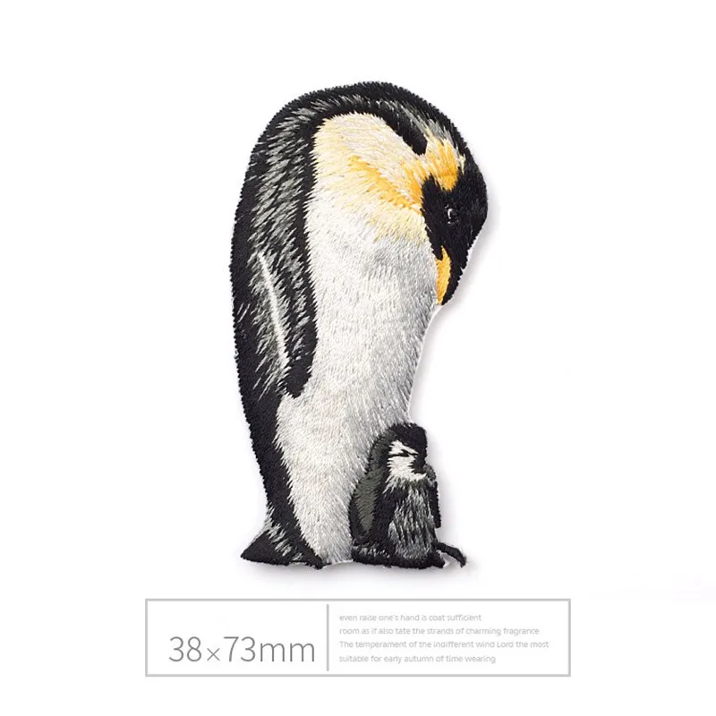 AHYONNIEX 1 Piece Antarctic Penguin Patch Embroidery Iron On Patch For Clothing Craft Cute Repair Sticker for Dress Hat Bags DIY