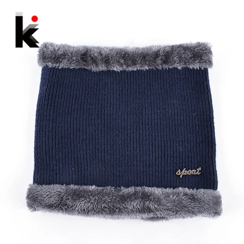 Winter Knitted Face Mask For Men And Women Outdoor Sports Muffler Scarf Set Add Velvet Thick Snow Skullies Beanie Hat Knit Cap