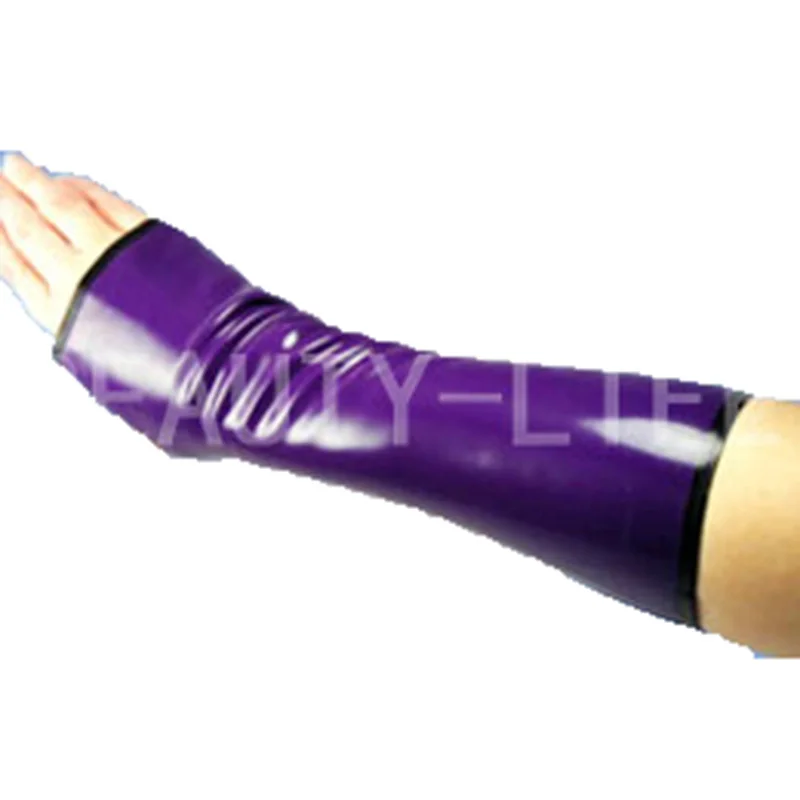 Latex Gloves Handmade Mittens diffrent edge color fetish fingers out unisex sexy plus size customization