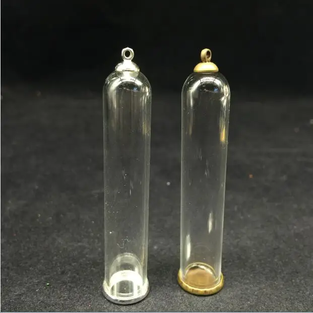 

60x12mm 100sets/lot glass globe antique bronze base 6mm beads cap set glass bottle vial pendant necklace pendant jewelry finding