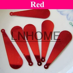 400pcs/lot 10*35mm Long Baseball Bat Sequins PVC Flat With Side Hole Oval Belly Costume Dress Accessories Red