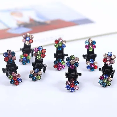10 PCS New Baby Mini Plum Crystal Hair Claws Hairpins Girls Hair Accessories Children Hair Clips Kids Headwear Princess Barrette image 5