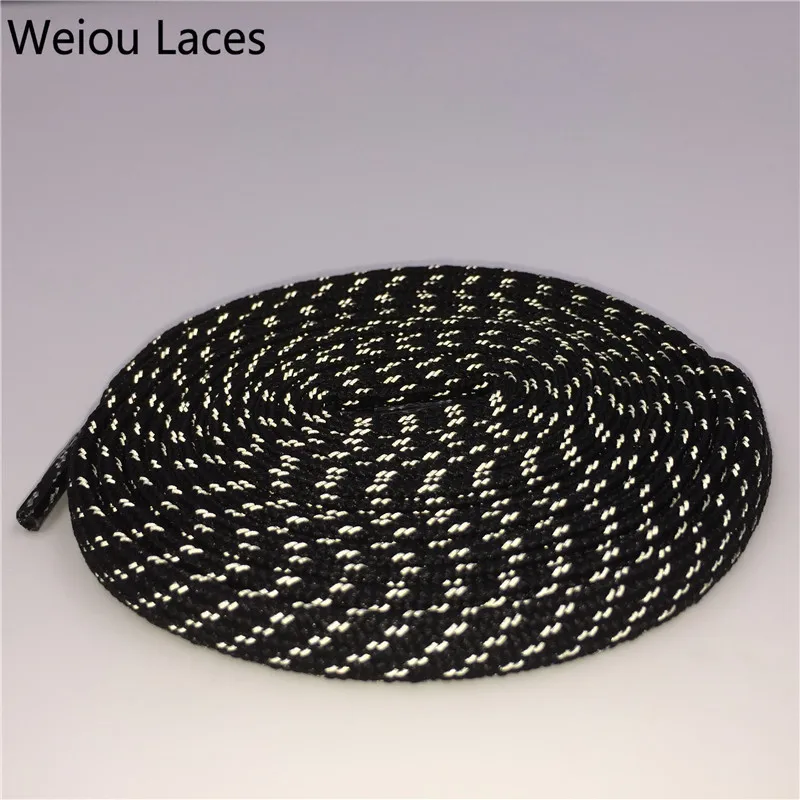 Weiou New 3M Flat Laces Polyester Colorful Bootlaces Black Shoelaces Reflective Shoe Laces Cross Grain Latchet For boots Sneaker