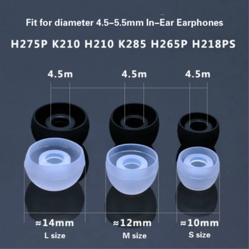 12 Pairs Silicone Ear Tips, Replacement Earbuds, Earphone Ear Buds Covers Ear Gels for Most in-ear Earphones Accessories S/M/L