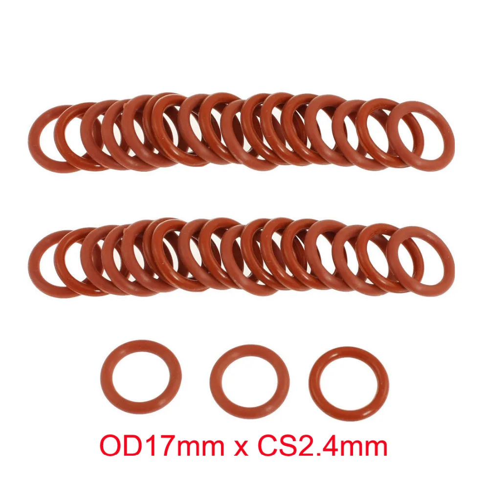 

OD17mm x CS2.4mm red silicon rubber seal o ring o-ring gasket