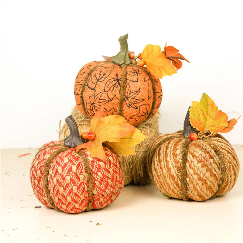 Pumpkin Line & Foam Artical Decor for Home, Wedding Fall Accessory, Village Festival Rustic Christmas Craft Pumpkins, 5.5