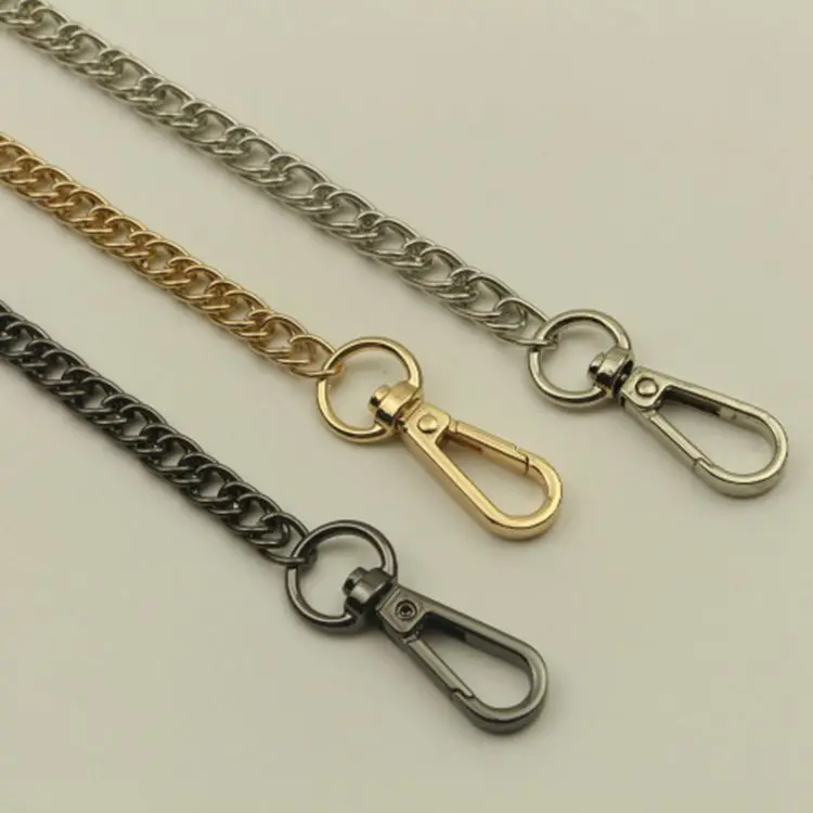 Factory Seller DIY De Ferramenta Silver Gold Antique Brass Gunmetal Metal Chain Purse Straps Wholesale Metal Chains Purse Frame