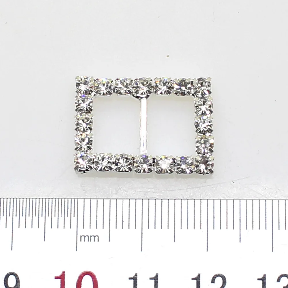 New 10PCS/Lot Silver 21*15mm Rectangle Buckles Wedding Decorative Diamond buckles Factor Outlets Rhinestones DIY Hair accessory