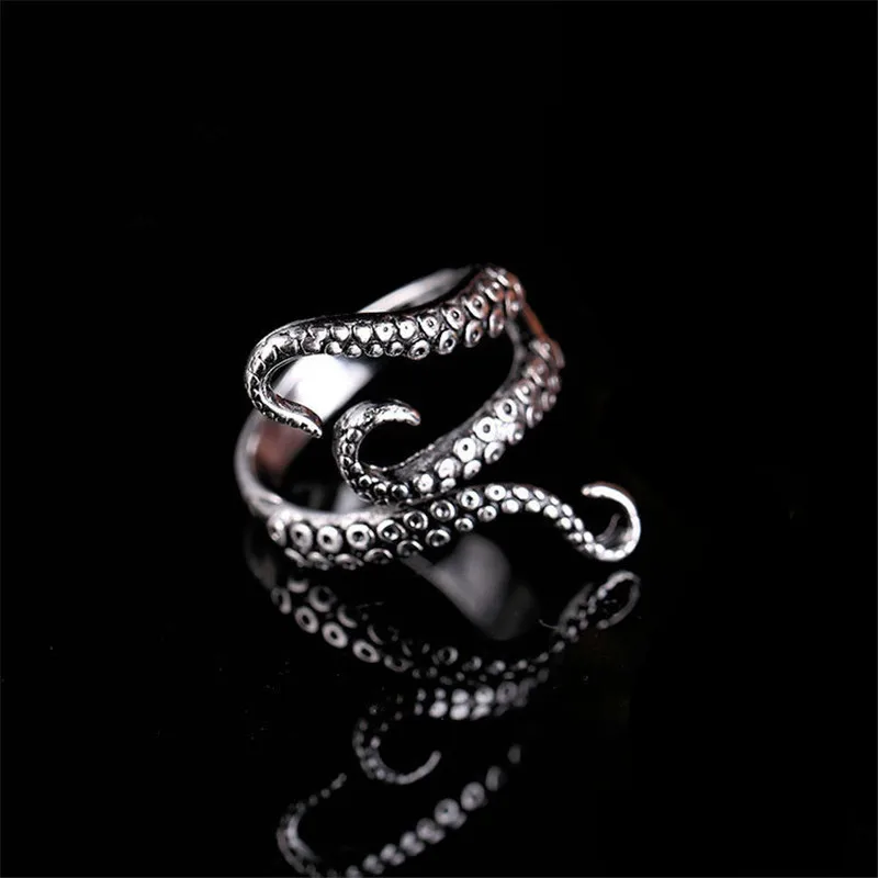 

Octopus Feeler Rings Stainless Steel Adjustable Rings for Womens Mens Personality Ring Punk Vintage Rock Fingers Party Jewelry