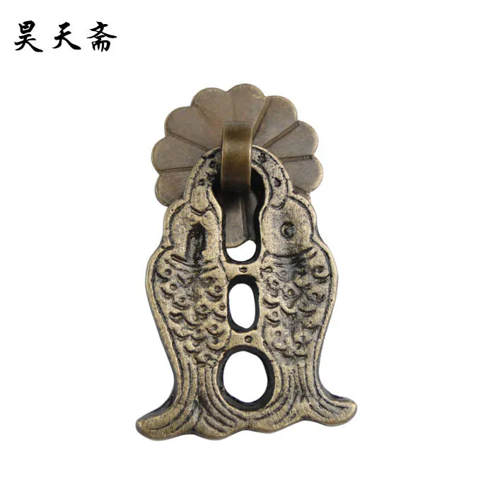 

[Haotian vegetarian] special copper Pisces handle antique Ming and Qing furniture Chinese decoration accessories HTE-176 tri-col
