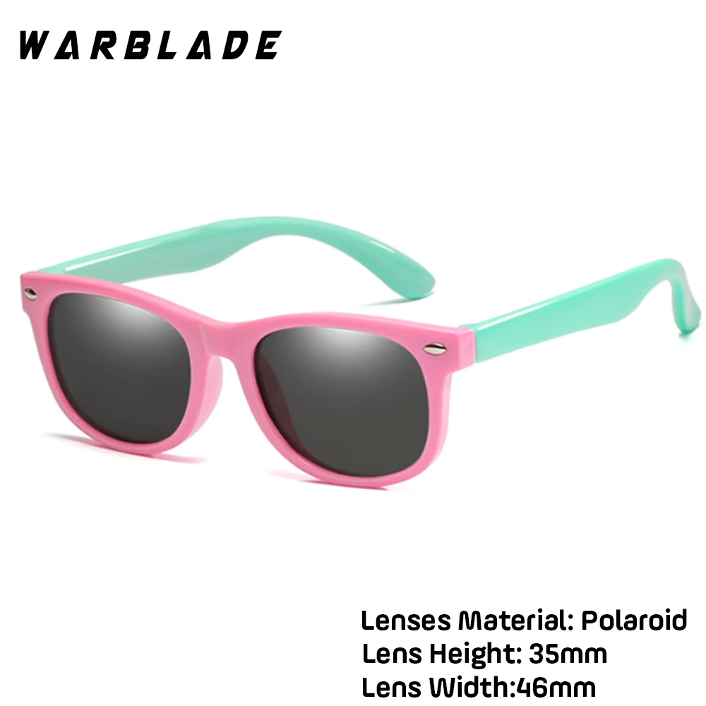 WarBlade-Gafas de sol polarizadas con espejo para niños y niñas, lentes de seguridad de silicona, regalo para bebés, UV400, TR90