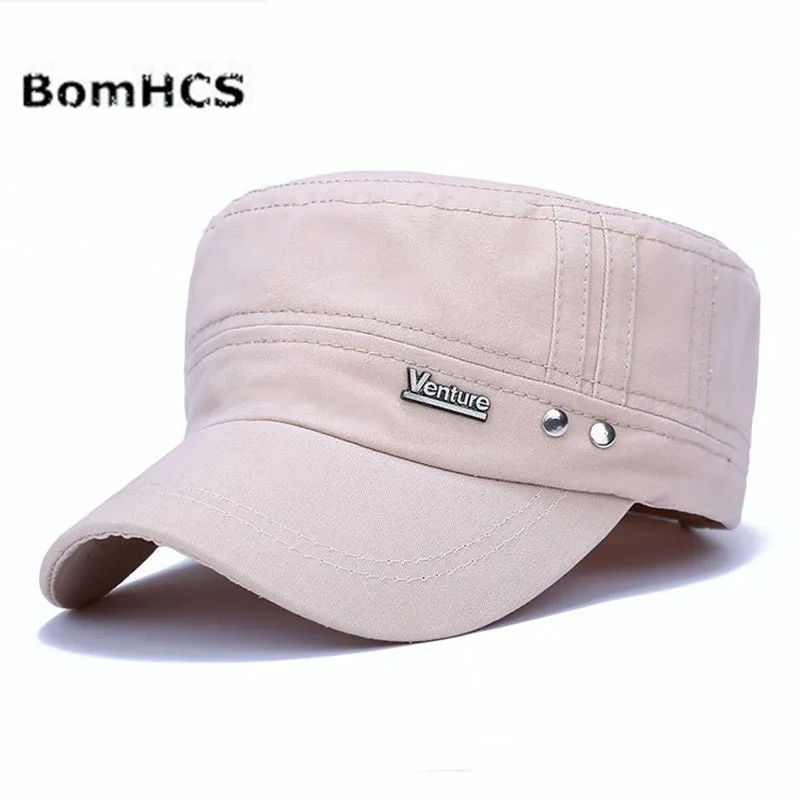 BomHCS VENTURE Adjustable Plain Baseball Cap Trucker Snapback Hip-hop Cap Cotton Washing Flatcap Men's Hats