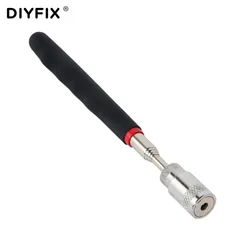 DIYFIX Mini Real Stick Neodymium Imanes LED Pick Up Tool Telescopic Magnetic Magnet Tool for Picking Up Nuts and Bolts Hand Tool