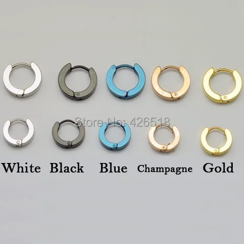 Alisouy Fashion 3mm Width 7 9mm Inside Diameter Unisex stainless steel ear clip Drop Dangle Earrings 5 Colors