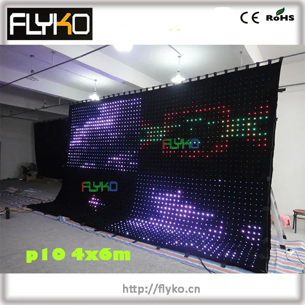 P10 4*6m soft feeling led video curtain for evening  party  decoration