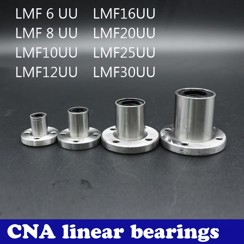 Hot Sale 1pc LMF8UU LMF10UU LMF6UU LM12UU LM8LUU LMF12LUU LM16UU 8mm Flange Linear Ball Bearing For 8mm Linear Shaft CNC Parts