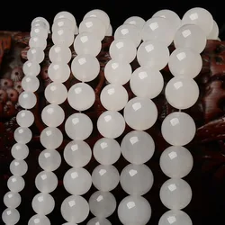 Wholesale 4/6/8/10mm Natural White Crystal Quartz Stone Round Beads For Jewelry Making DIY Bracelet Stone Bead