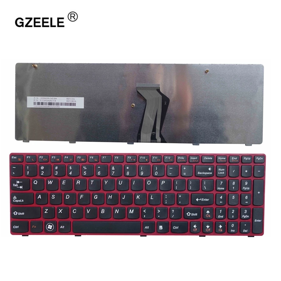 GZEELE English US keyboard for Lenovo G580 Z580 G580A V580A Z580A G580AH G580AM G580G G585 G585A G585AR G590 with frame