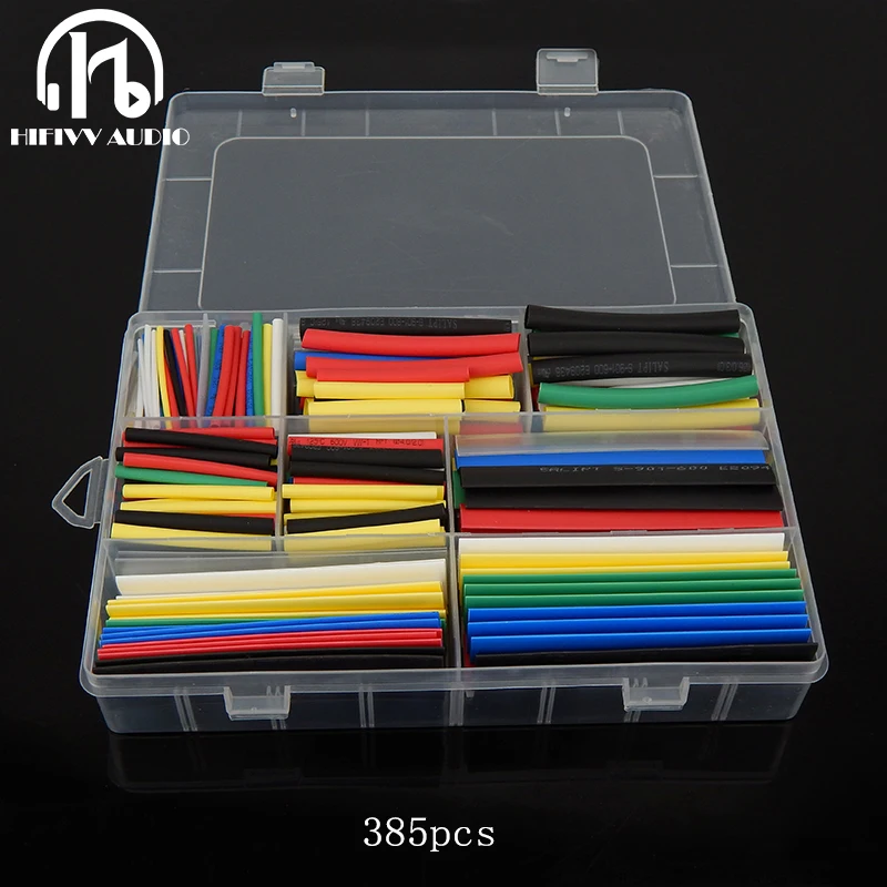 HIFI כבל אודיו 1.5MM 2.5MM 3MM 4MM 5MM 6MM 8MM 10MM חום לכווץ צינור צינורות תיבת ערכת שרוול גלישת חוט כבל חום Shrin