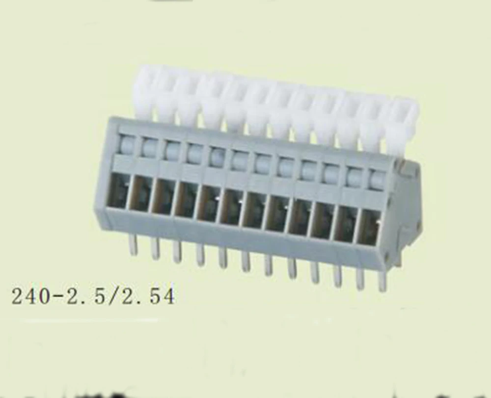 

Клеммная колодка PCB Spring, шаг 2,54 мм, фотосессия, IEC130V6A CE Rohs UL150V4A 28-20AWG