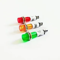 LED 7mm hole 5PCS Metal plastic Indicator lights waterproof Signal lamp 12V 24V 220v no wire power signal lamp LED indication