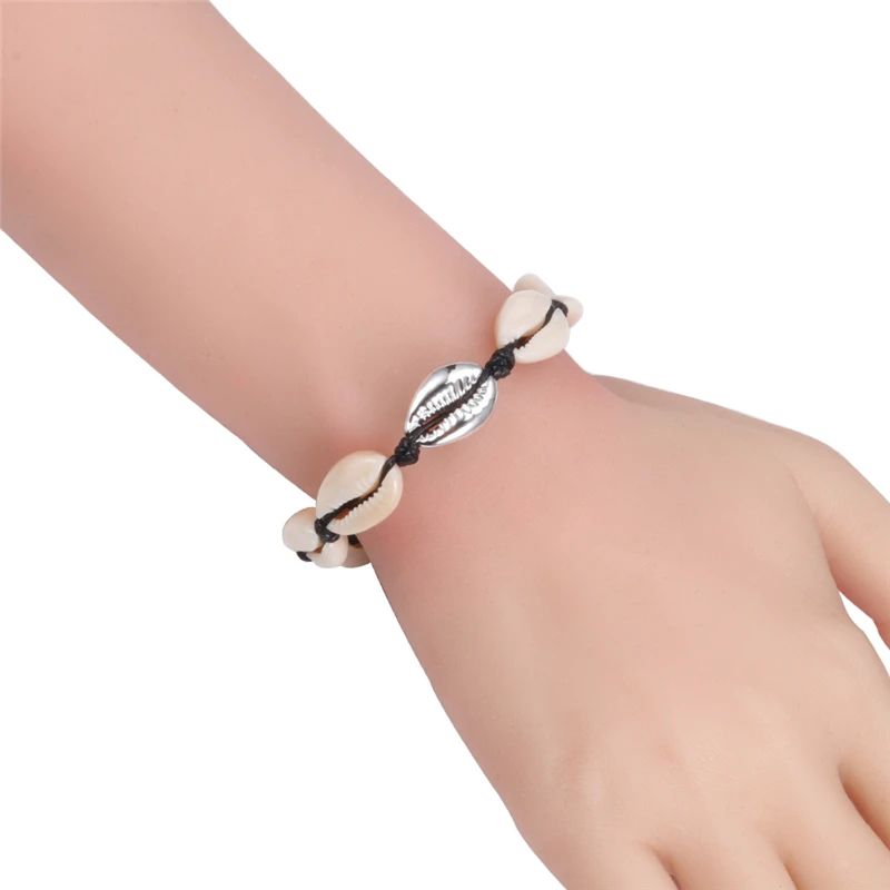 Hot Sell Handmade Shell Bracelet Boho Beach Natural Seashell Conch Beads Bracelets Women Jewelry Charm Cowrie Adjustable Bangles