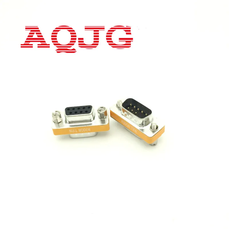 New Female to Female DB9 9Pin Gender Changer Convertor Male to Male DB9 Cross adapter Oranger Null modem Mini