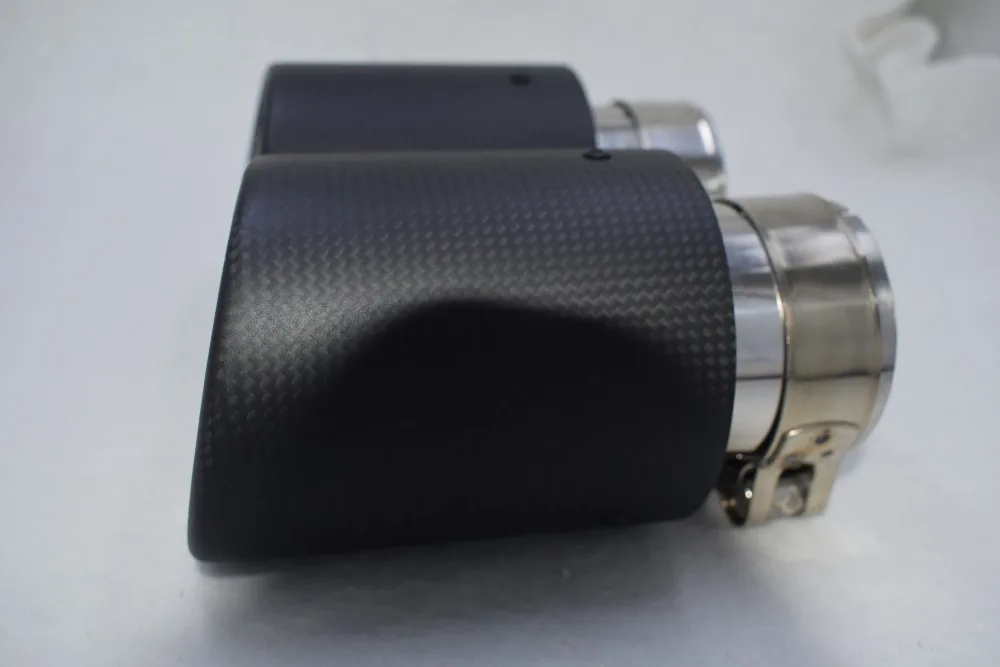 Inlet51/54/57/60/63/80 مللي متر المخرج 76/89/101/114 مللي متر 304 الفولاذ المقاوم للصدأ ألياف الكربون العادم تلميح خمار ماسورة العادم #5