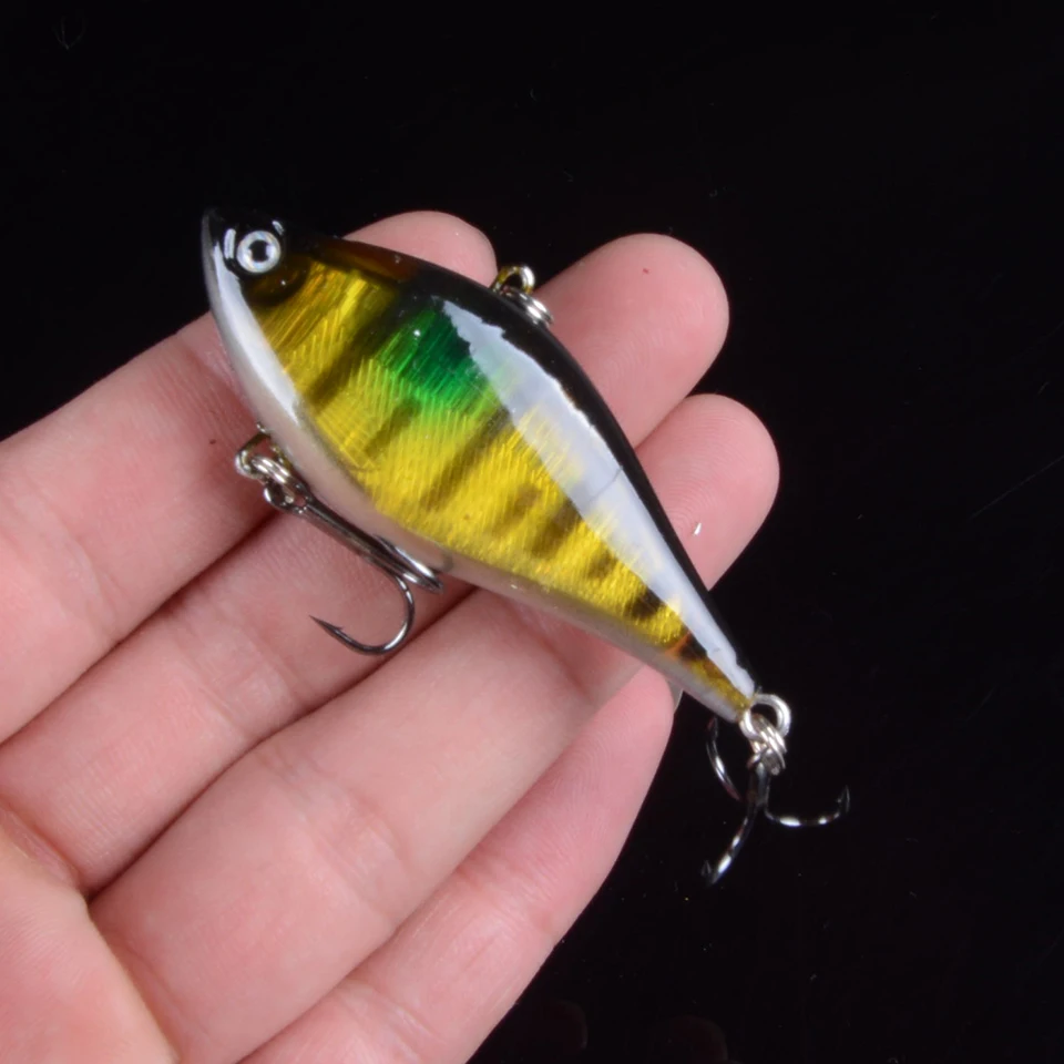 1pcs 6cm 13g hard lure sinking pencil VIB Lure Ice fishing Minnow Fishing lure with treble hook With 3D Eyes