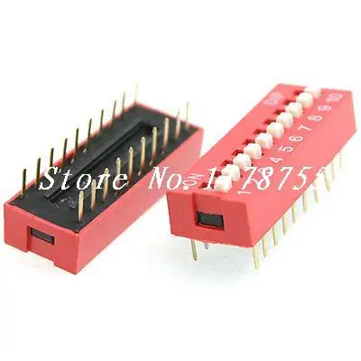 

10x Red 2.54mm Pitch 10 Positions 20 Pin DIP Switch 10P