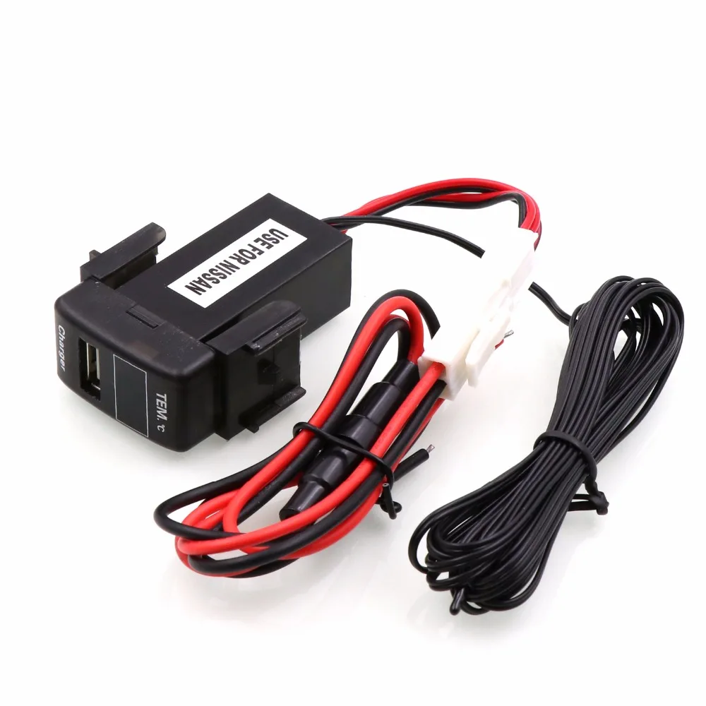 Car Thermometer Internal/External Temperature Display，USB Charge Port  for NISSAN,Qashqai,Tiida,X-trail,Sunny,NV200,Teana