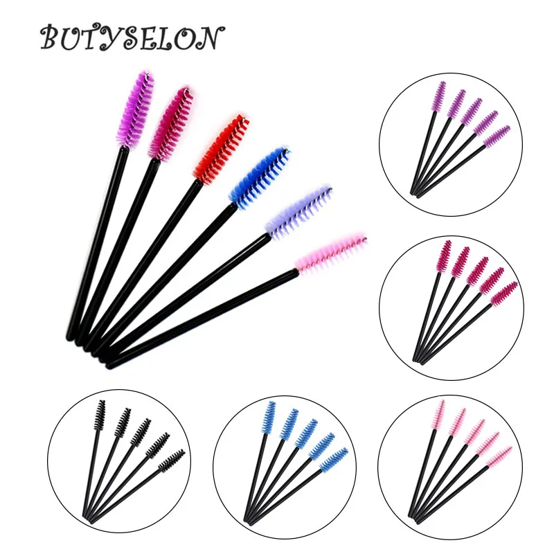 200pcs Disposable Eyelash Makeup Brush Mascara Wands Applicator Eyebrow Comb Microbrush Lash Extension Supplies Beauty Tools