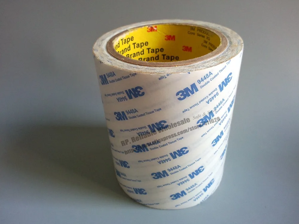 (200mm*50M) 20cm wide, 3M Strong Double Sided Coated Adhesive White Tape for Nameplate, Rubber, Foam, Plastic Surface Bond