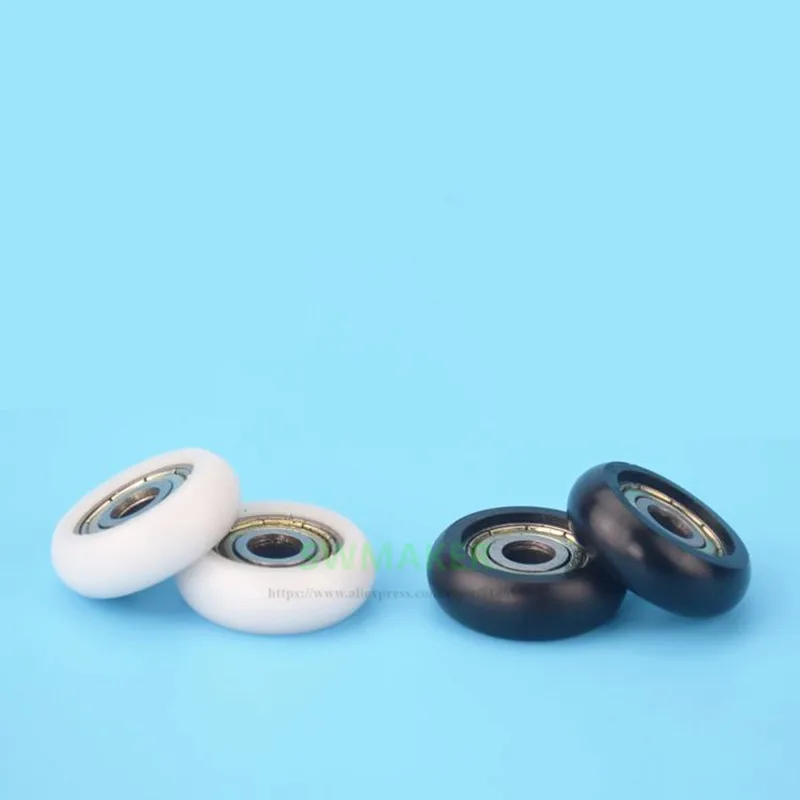 21.5x5x7mm 5*21.5*7mm Delrin R style V wheel kit nylon plastic wheel with 625 bearing black for 2020 aluminum Kossel 3D printer